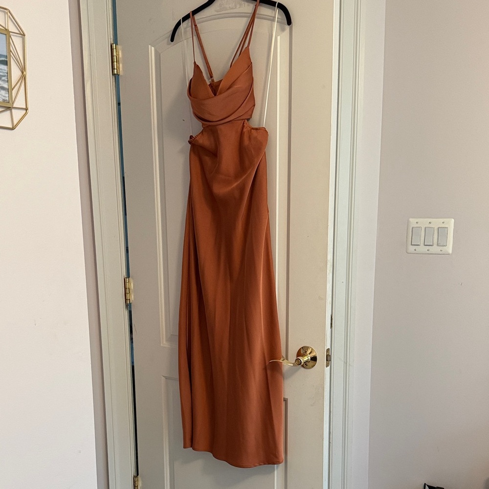 Hello Molly Rust color Backless Dress